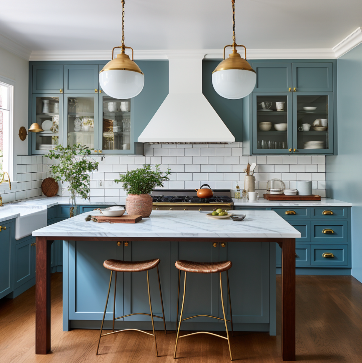 Light blue kitchen remodel with white tile backsplash in San Diego by Honeycomb Design and Build Light blue kitchen remodel with white tile backsplash in San Diego by Honeycomb Design and Build