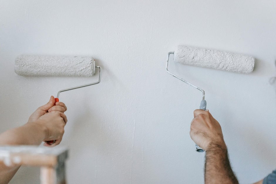Painting wall for home remodel by Blue Bird